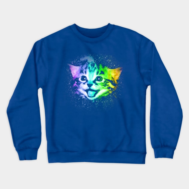 Deep Galaxy Space Kitty Crewneck Sweatshirt by robotface